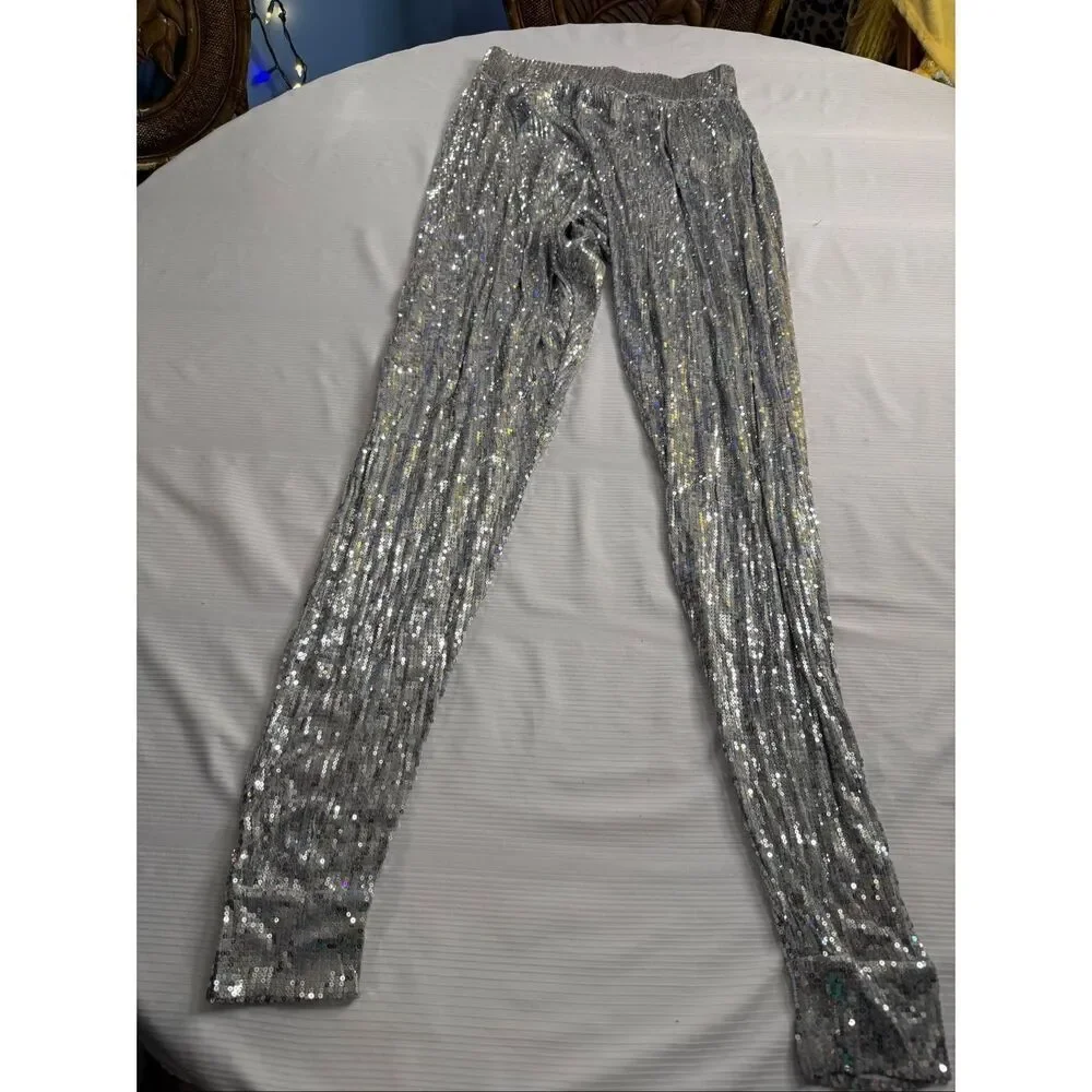 Michael Kors Women’s Silver Sequin Harem Pants Size Small
